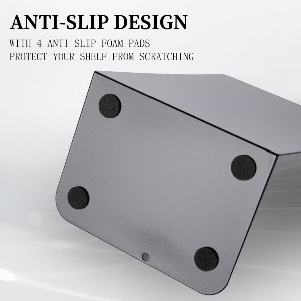 2pcsMetal Book Ends Book Ends Decorative Bookends Book Ends for Shelves Book Holder (Black) - Image 5