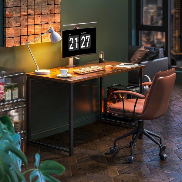 Coleshome 48 Inch Computer Desk, Modern Simple Style Desk for Home Office, Study Student Writing Desk, Vintage - Image 5