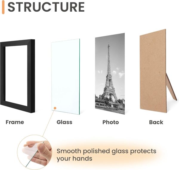 upsimples 10 Pack Picture Frames Set, Gallery Wall Frame Set for Wall Mounting or Tabletop Display, Multi Sizes Including 8x10, 5x7, 4x6 Family Photo Collage Frames for Wall Decor, Black - Image 7