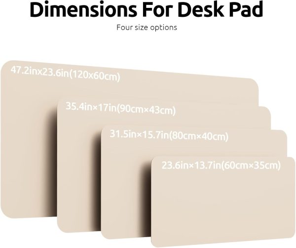 YSAGi Leather Desk Pad Protector, Office Desk Mat, Large Mouse Pad, Non-Slip PU Leather Desk Blotter, Laptop Desk Pad, Waterproof Desk Writing Pad for Office and Home (Eggshell, 23.6" x 13.8") - Image 8